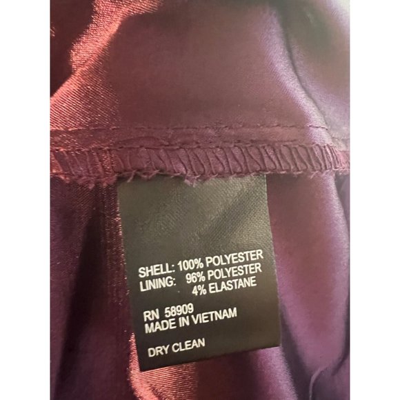 Alex Marie 14 Burgundy Plum Gray Long Sleeve Dress Stretch Career Church NEW - Picture 15 of 16